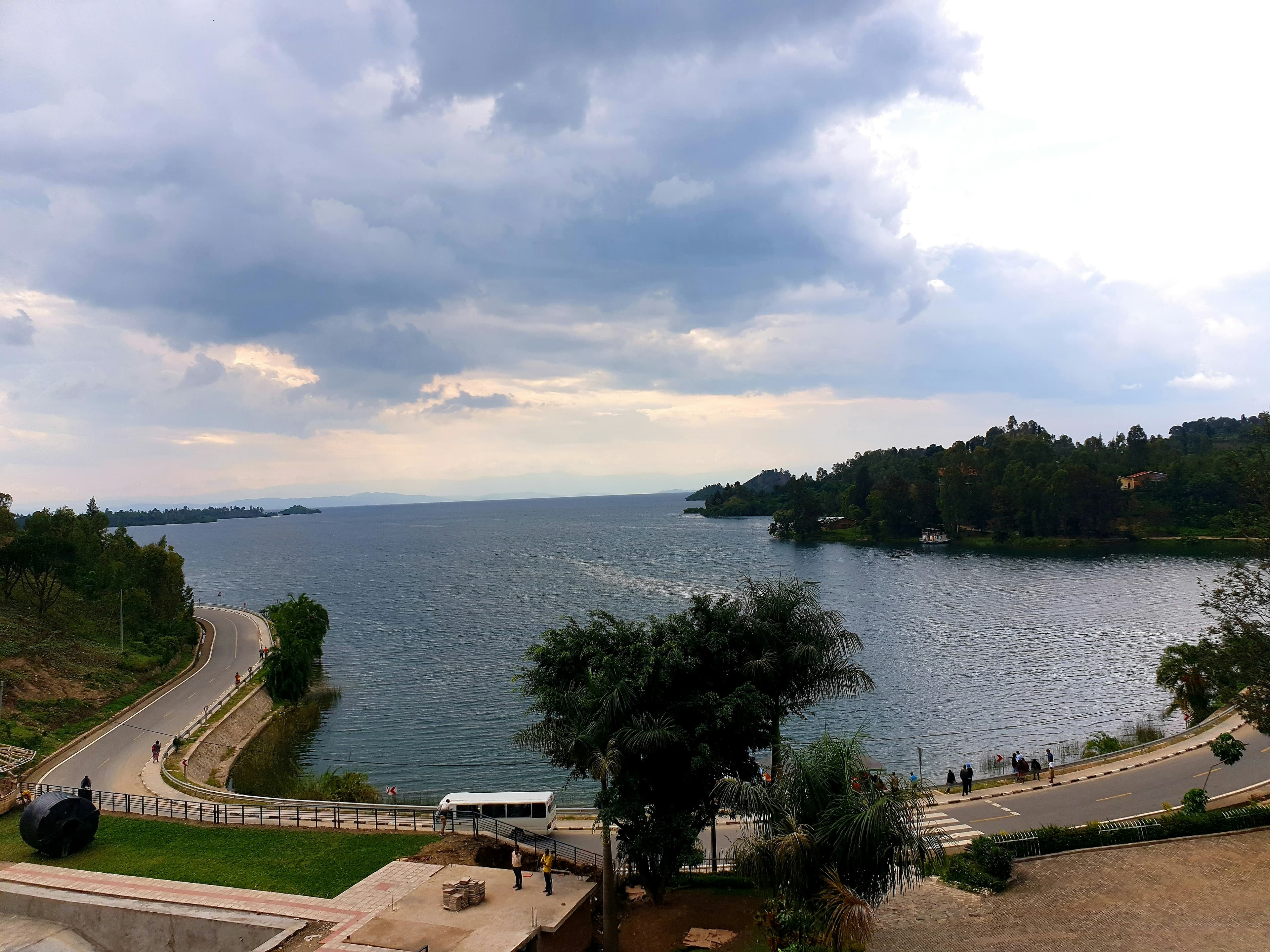 Rwanda landscape — Lake Kivu and rolling hills